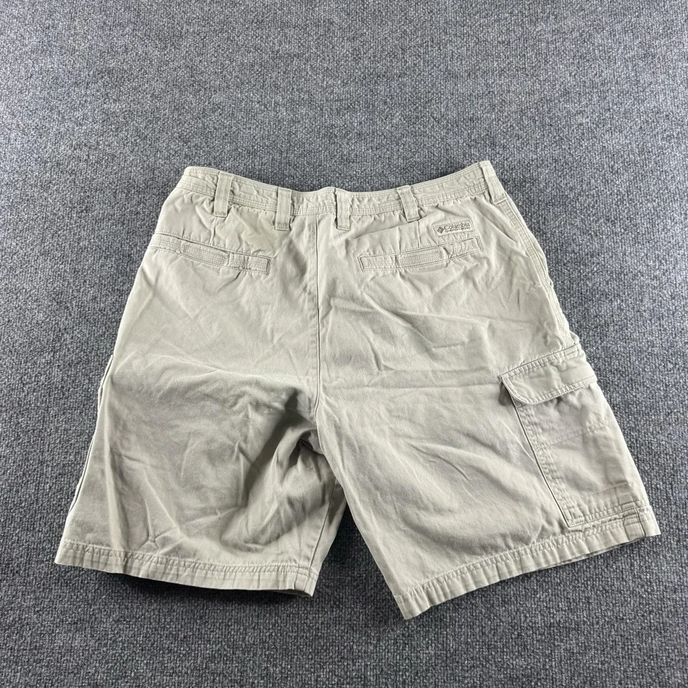 Columbia Cargo Shorts Mens 36 Beige Cotton Canvas XM4245 Outdoor Travel